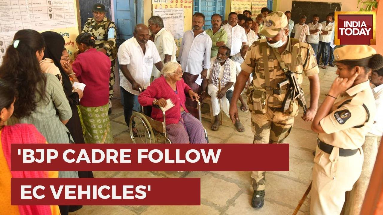 Tension Prevails In Munugode After Bypolls As Locals Stop BJP Protester Vehical Inside Munugode