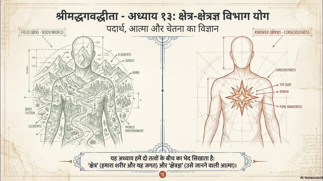 श्रीमद् भागवत गीता अध्याय 13 क्षेत्र-क्षेत्रज्ञ विभाग योग #motivation #vrindavanmarg #bhagwargeeta