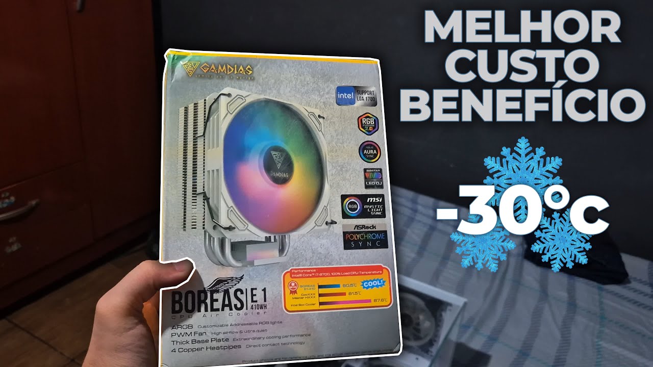 O MELHOR Air Cooler até R$120 | GAMDIAS Boreas E1-410 White | TESTE STOCK / PBO | Ryzen 5 5600 ❄️😮‍💨