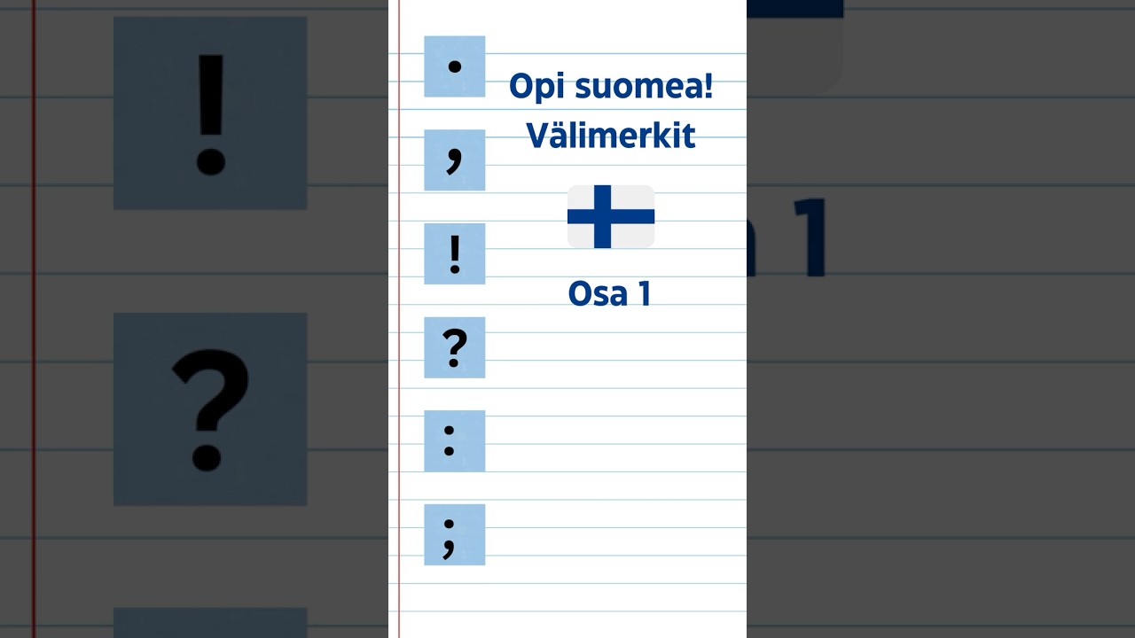 Opi suomea! 🇫🇮V&auml;limerkit Osa 1