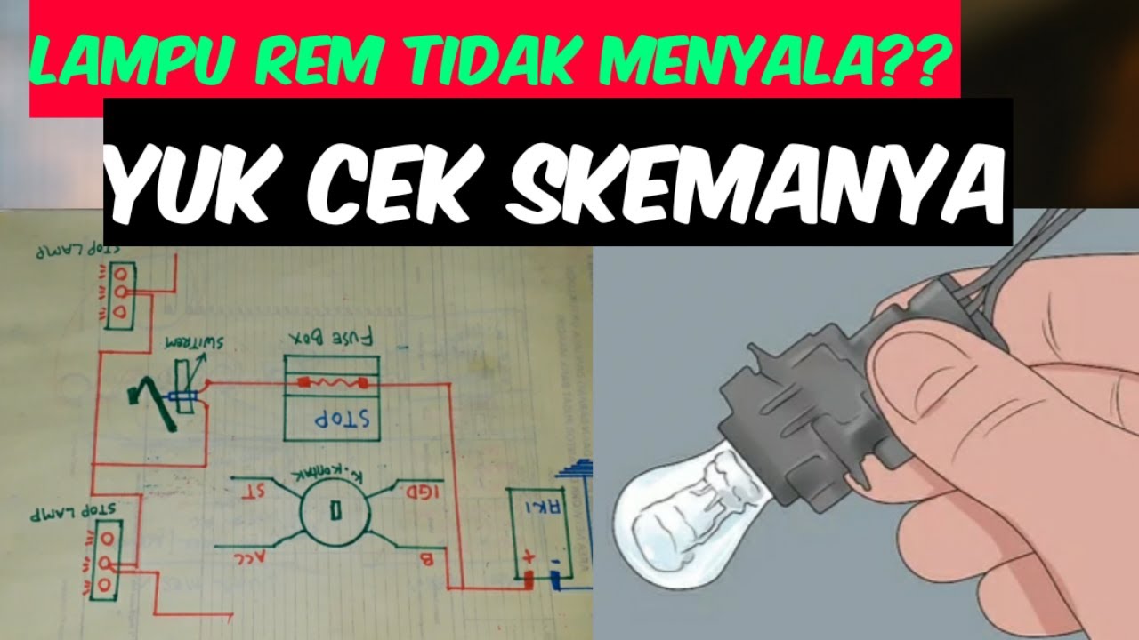 Skema jalur kabel diagram lampu rem mobil - #rayudichannel