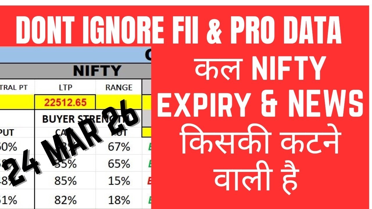 FII DII F&O DATA ANALYSIS AND NIFTY EXPIRY & BANK NIFTY FOR 24 MAR 26 | EDUCATIONAL VIDEO ONLY