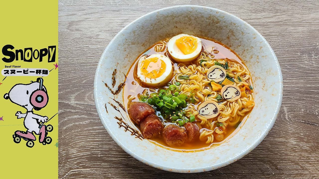 Cota Snoopy Beef Flavor Instant Noodles – Taiwan —   Instant Noodle Recipe Time — EP 2803