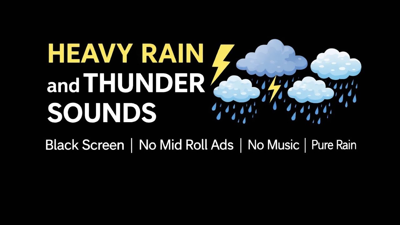 Rain And Thunder Sounds For Sleeping | No Mid Roll Ads.