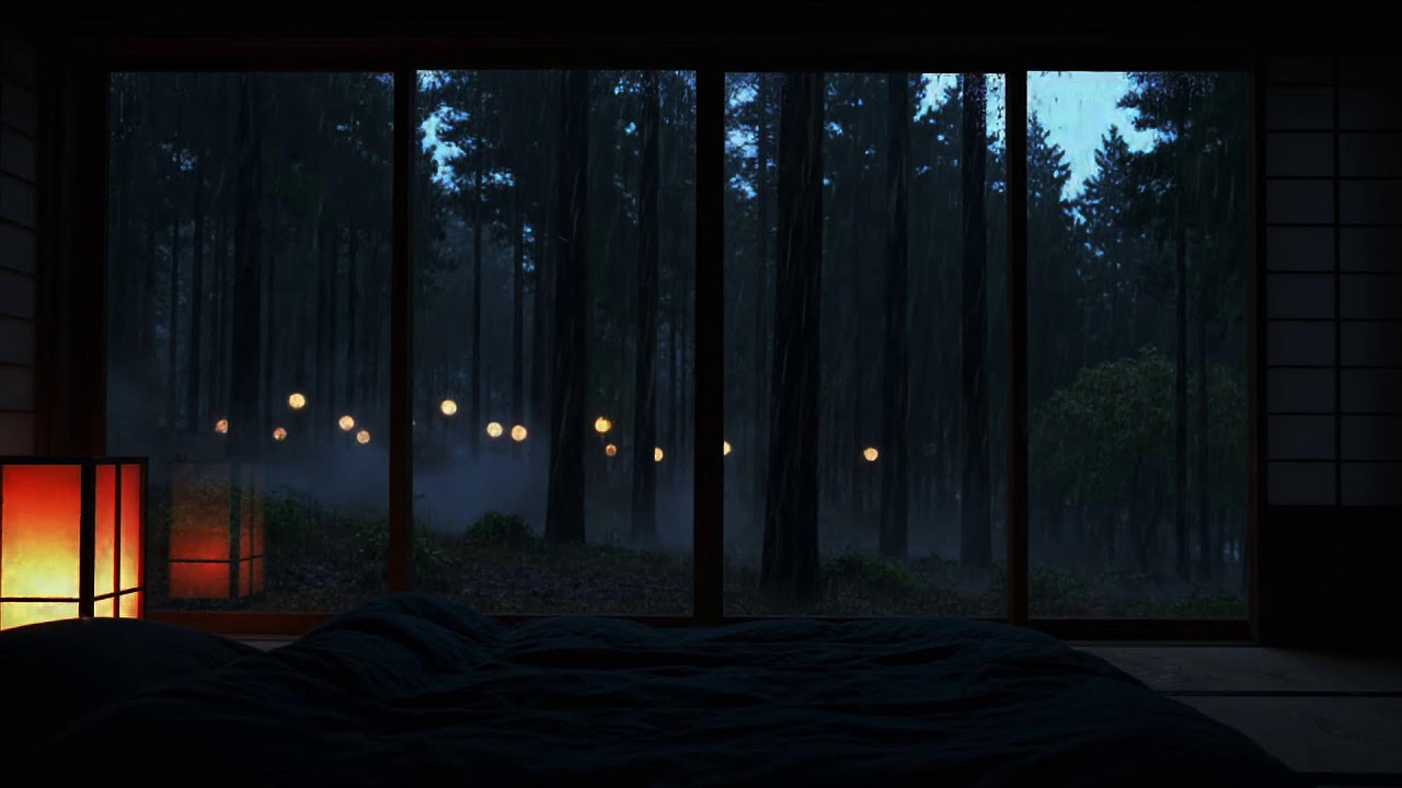 Ultimate Dark Bedroom Rain Sounds 🌙 No Ads for Deep Sleep Focus Meditation