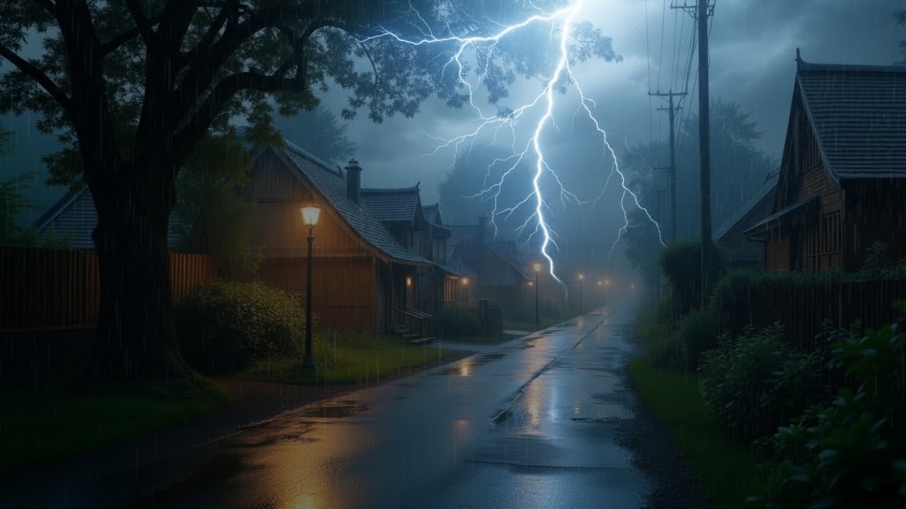 Cozy Cabin Rain Ambience by the Lake⛈️🌳Forest Rain & Thunder Sounds for Deep Sleep & Stress Relief