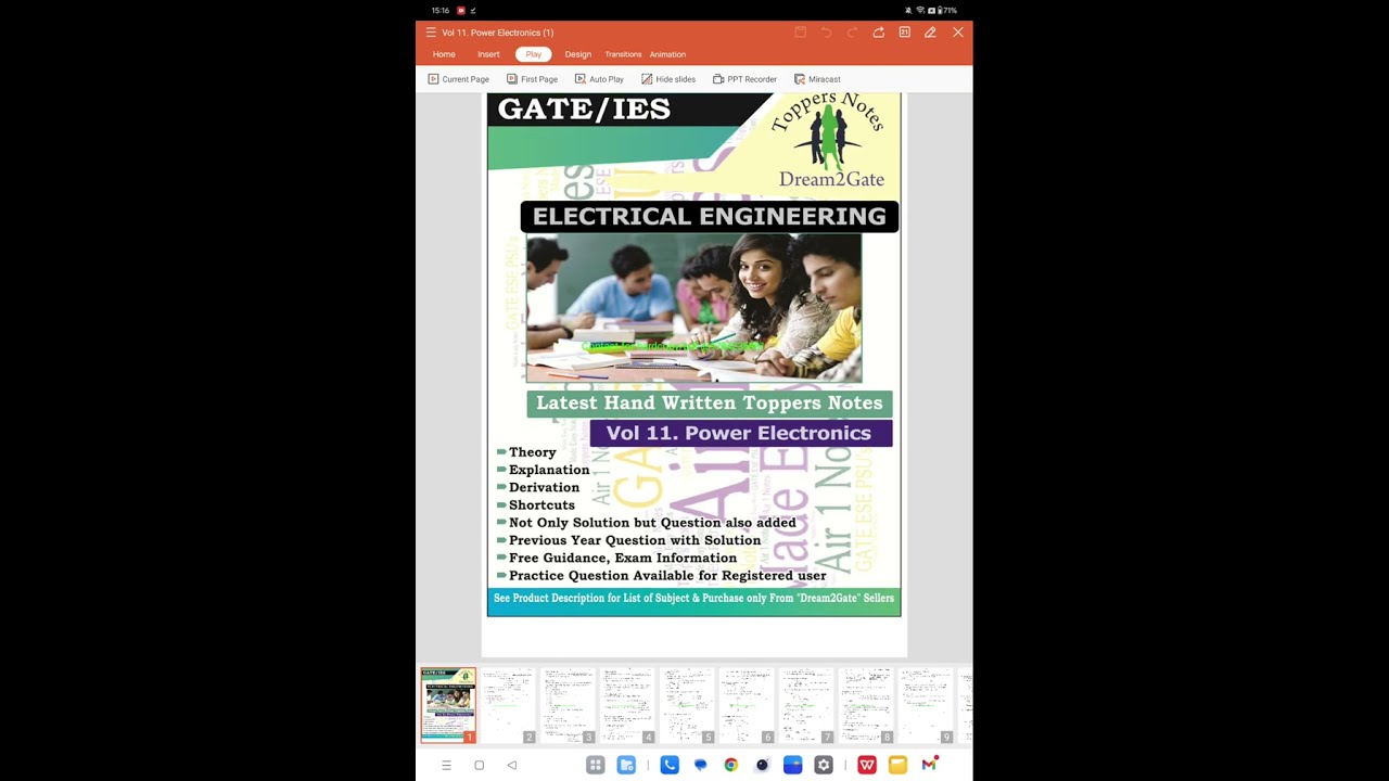 VOL 11.1 POWER ELECTRONICS GATE ESE ELECTRICAL ENGG MADE EASY TOPPERS HANDWRITTEN NOTES 