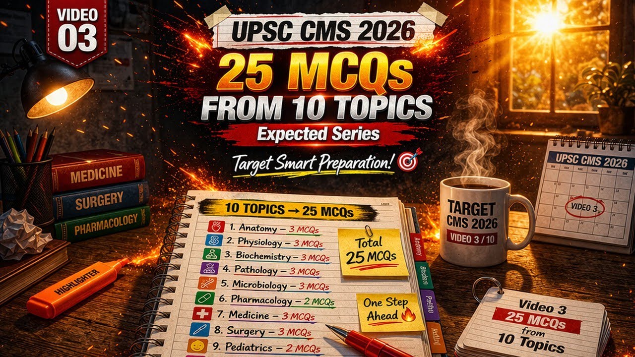 UPSC CMS 2026 🔥 Expected 240 MCQs Series | 35 MCQs | Video 3/10