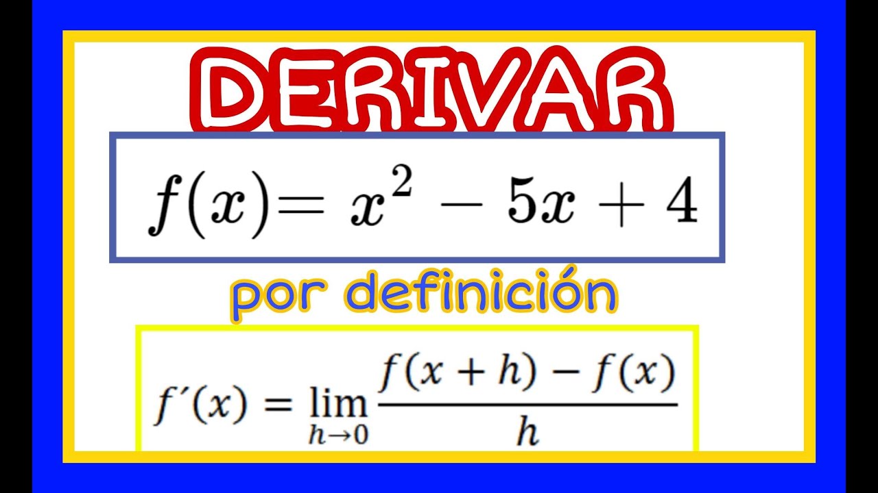 DERIVADA POR DEFINICION. EJERCICIO RESUELTO 1