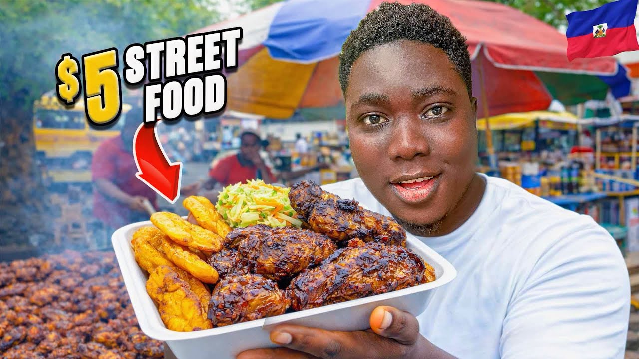 Trying Haiti’s Cheapest Street Food 🇭🇹 ( Day 1/7 )