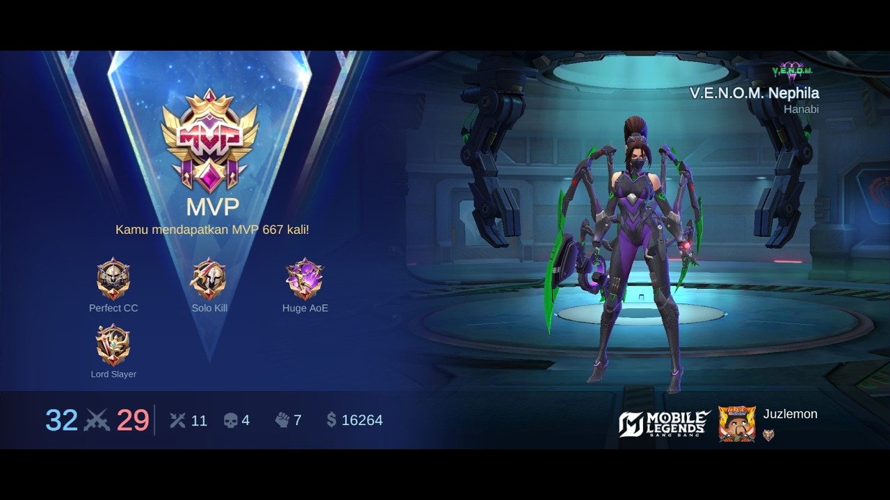 Match 64 Hanabi Push Rank MLBB season 39, tutorial melawan karrie 😎👌🔥
