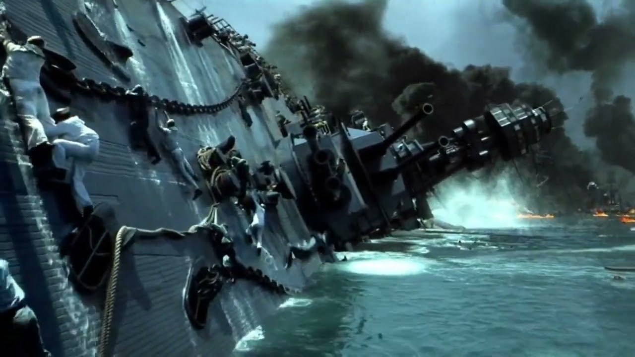 Battleship USS Oklahoma Capsizes & Sinks - Pearl Harbour (2001)