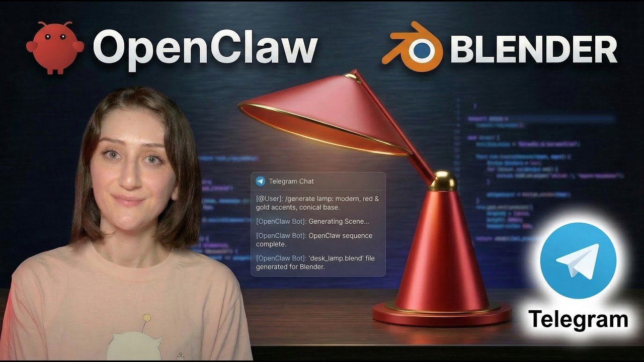 OpenClaw ile Telegram’dan Blender’ı Kontrol Ettim | Blender’da 3D Lamba