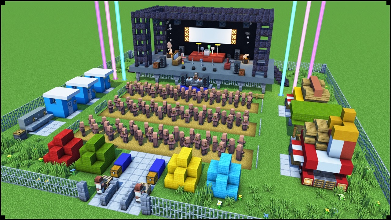 How To Build a Music Festival In Minecraft | City Build