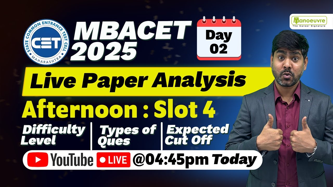 MAH MBACET 2025 :  SLOT 4 Live Paper Analysis | Difficulty Level | Types of Ques | Expected Cutoff