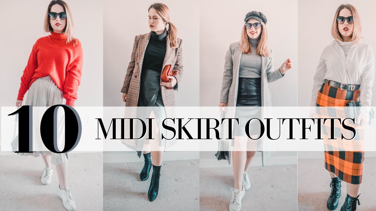 How to wear a midi skirt in winter | 2024 midi skirt outfit ideas for cold weather