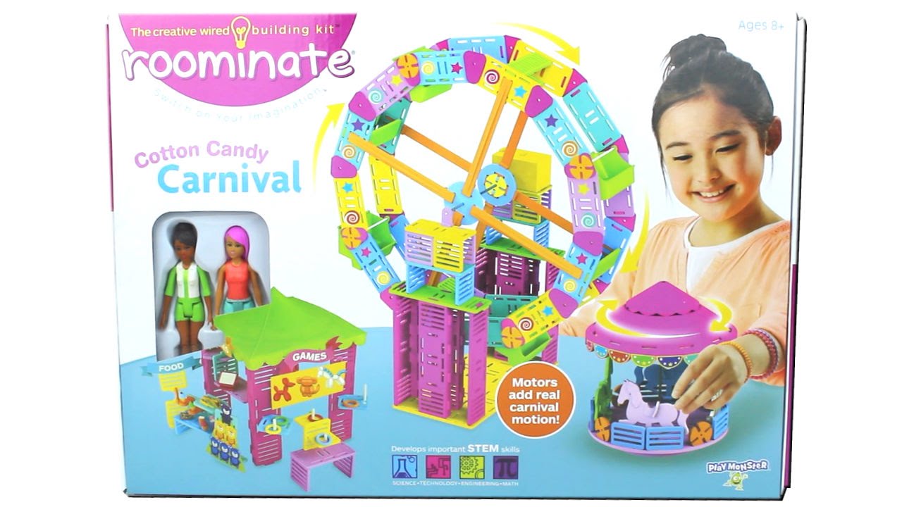 Roominate Cotton Candy Carnival Playset Unboxing Toy Review