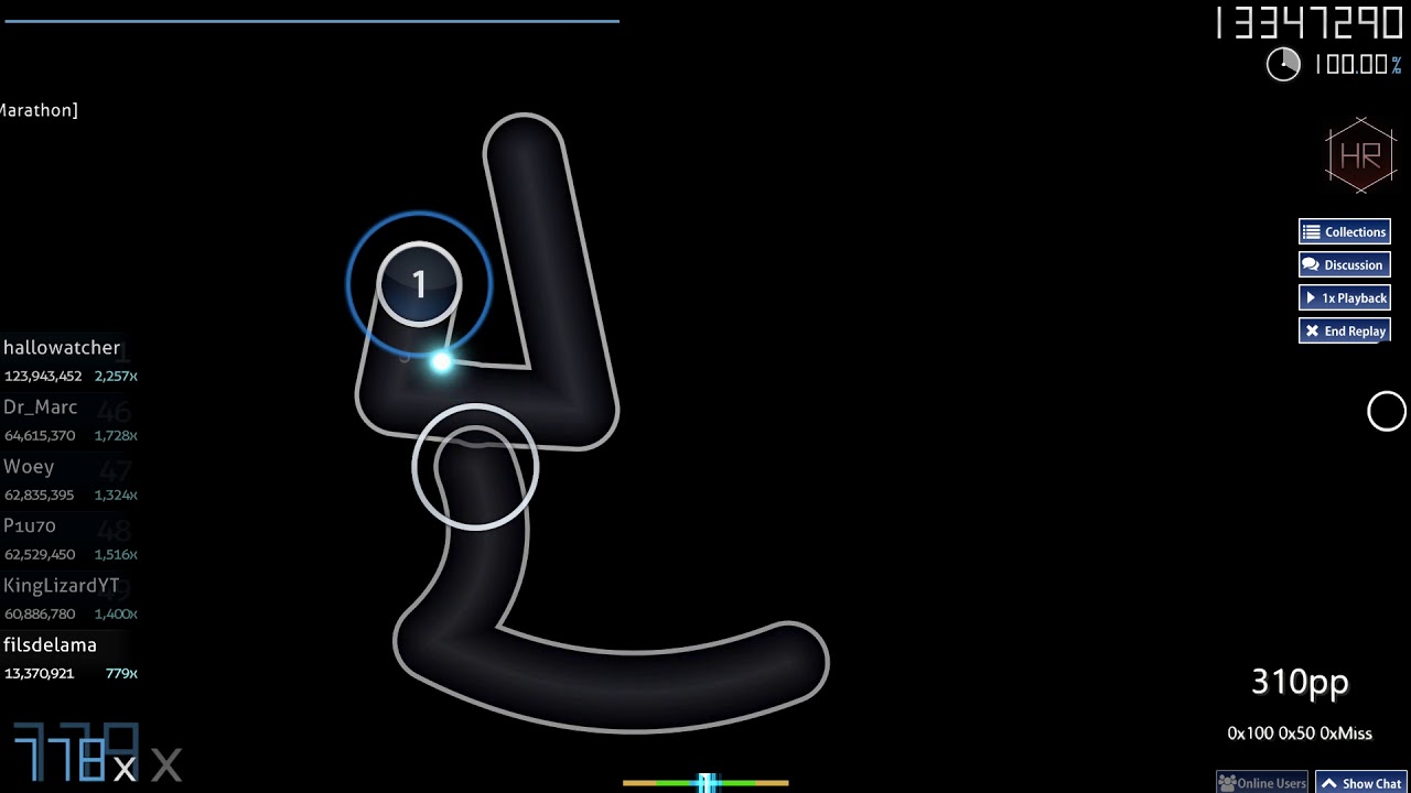 osu! | filsdelama | VINXIS - Greetings (Extended Mix) [Marathon] +HR 99.92% FC 594pp First (HD)HR FC