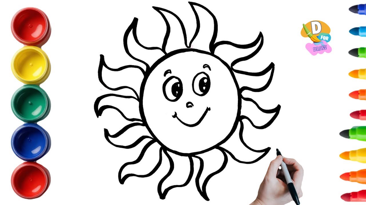 🌞 How to Draw a Cute Sun | Easy step by step Tutorial 