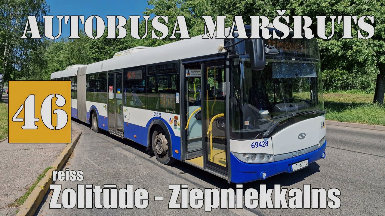 Rīga, Autobusa maršruts №46, Reiss: Zolitūde - Ziepniekkalns. Timelipse 2x