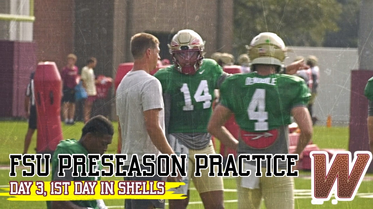 FSU Football | FIRST DAY IN SHELLS | day 3 Florida State preseason practice raw footage | Warchant