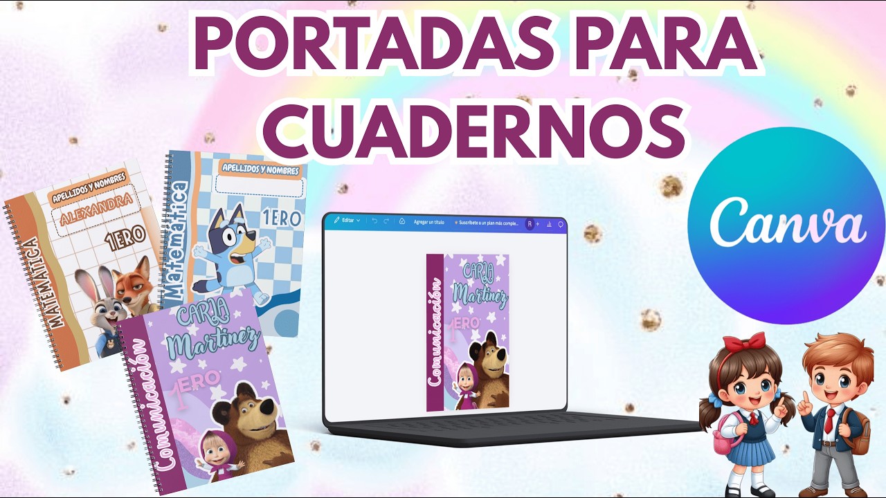 COMO DISEÑAR PORTADAS PARA TUS CUADERNOS EN CANVA  #canva  #tutorial