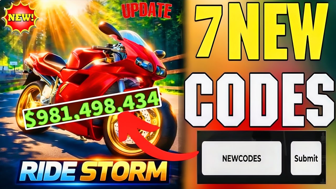 НОВЫЕ КОДЫ НА МОТОЦИКЛЫ💥⚠️ КОДЫ ДЛЯ RIDE STORM В ROBLOX (ЯНВАРЬ 2026) - КОДЫ ДЛЯ RIDE STORM