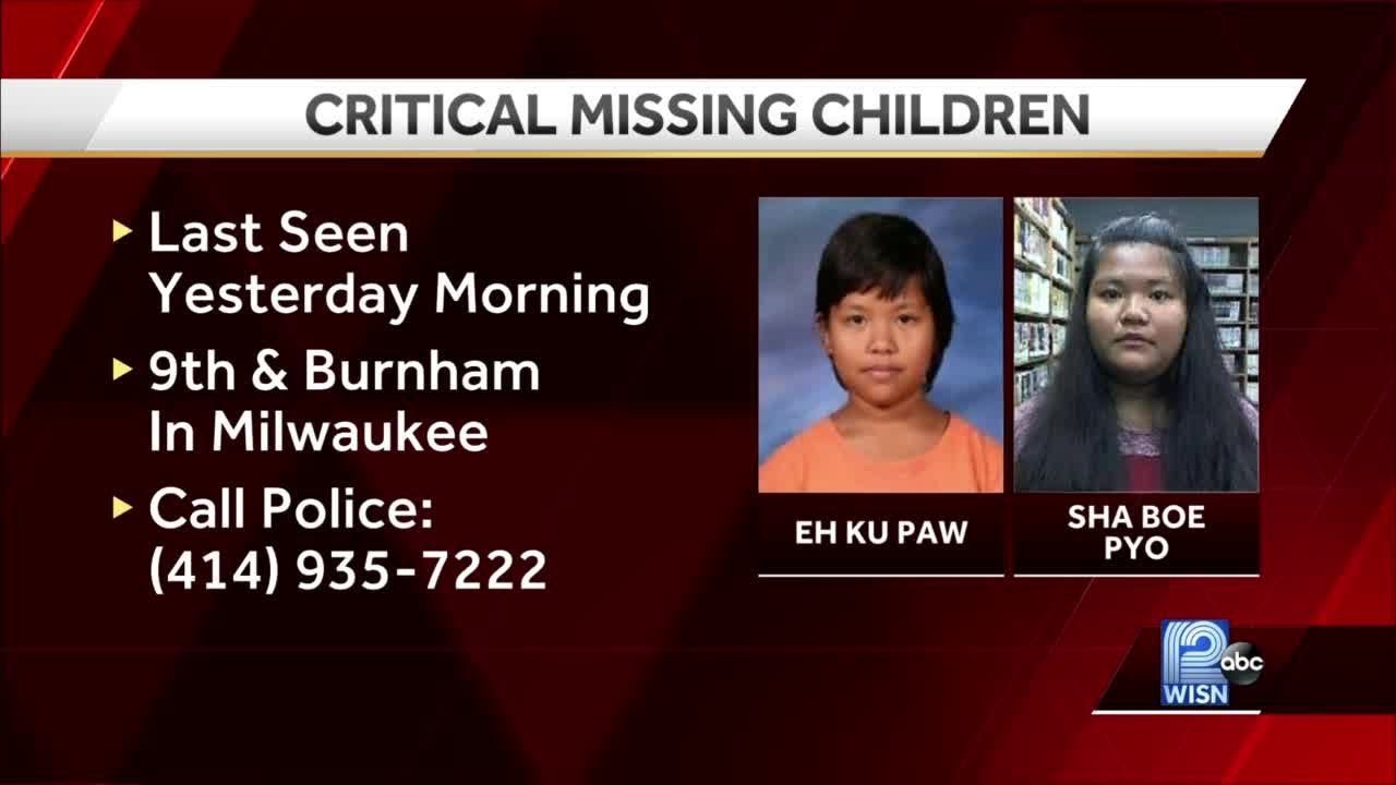 Milwaukee police search for two critically missing girls