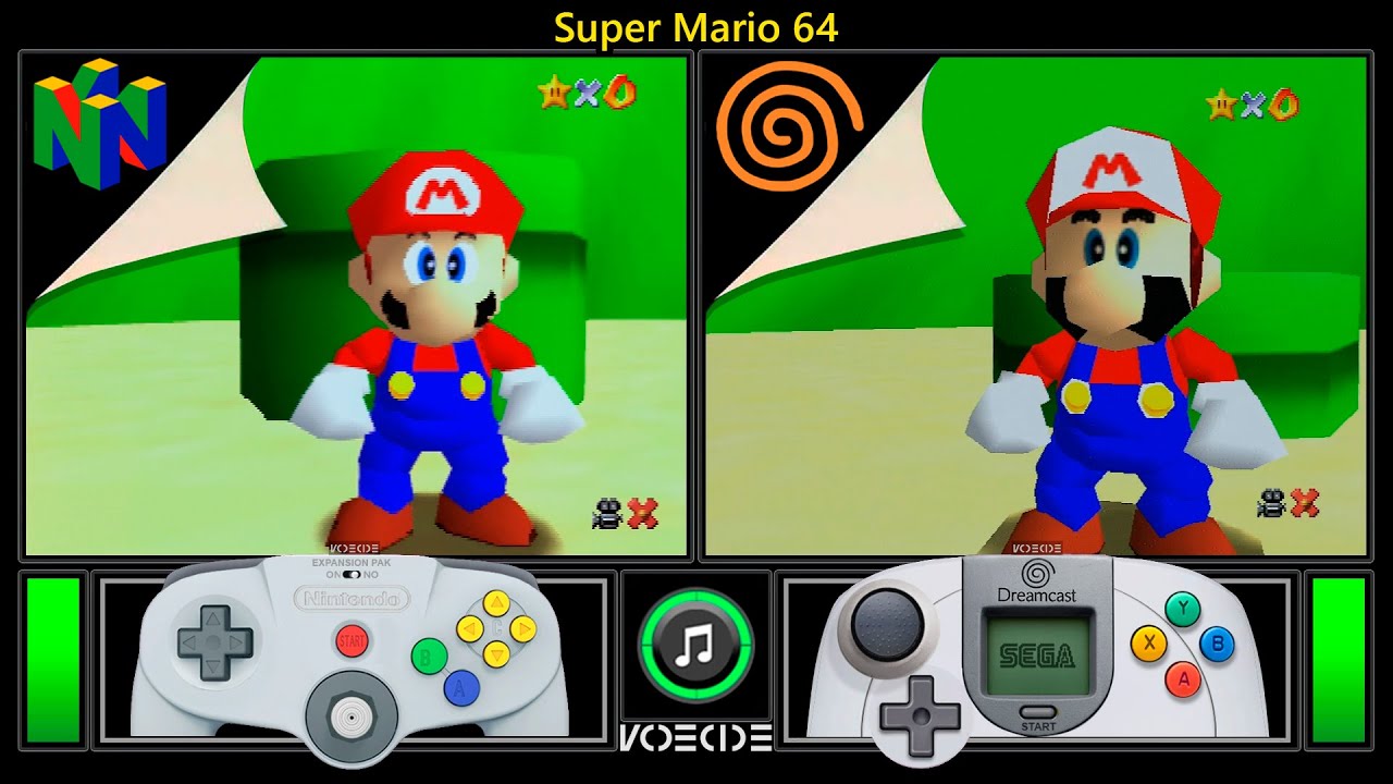 Super Mario 64 (Nintendo 64 vs Dreamcast) Real Hardware Comparison