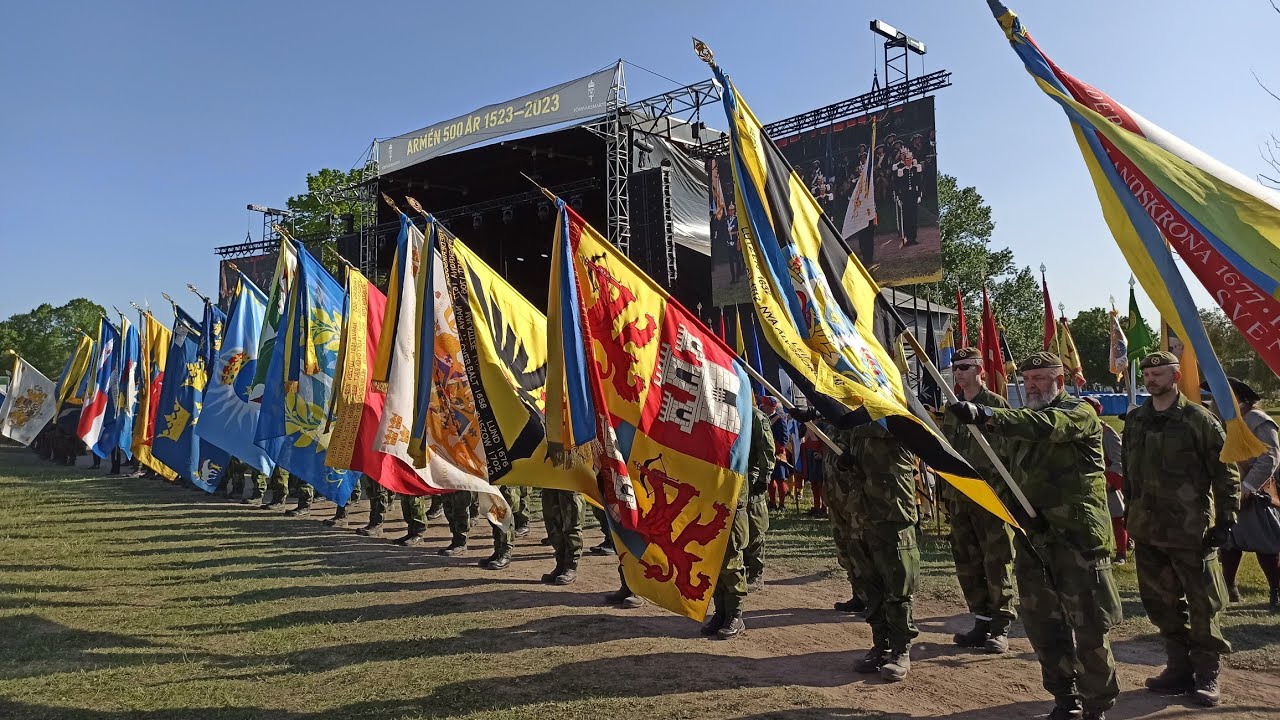 Arm&eacute;n firade 500 &aring;r (1523-2023) - Historisk Fanparad, Stockholm, Sweden (27/05/2023)