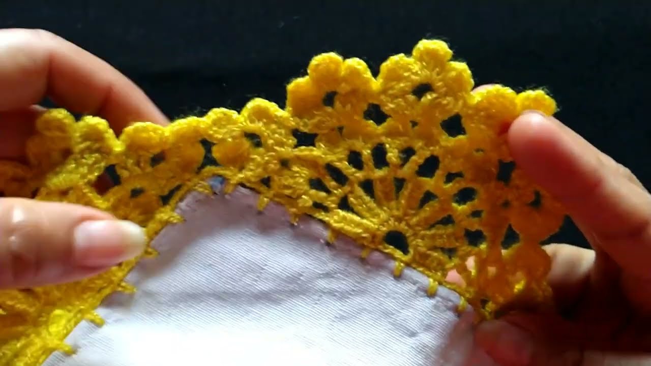 Puntilla de una vuelta num 583 acompáñame en el paso a paso.#crochet #tejidos #servilletas