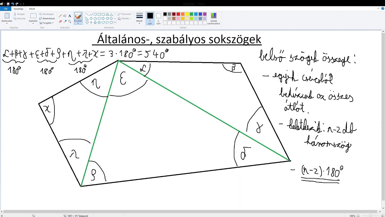 7.A Szabályos sokszögek, általános sokszögek