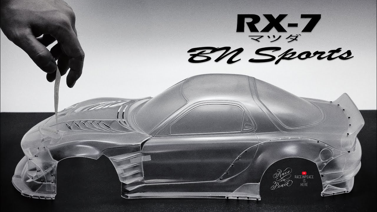 วิธีตัดขัดเจาะบอดี้รถบังคับ RC Drift Body Shell Pandora RC Mazda RX7 FD3S BN Sports Before Painting