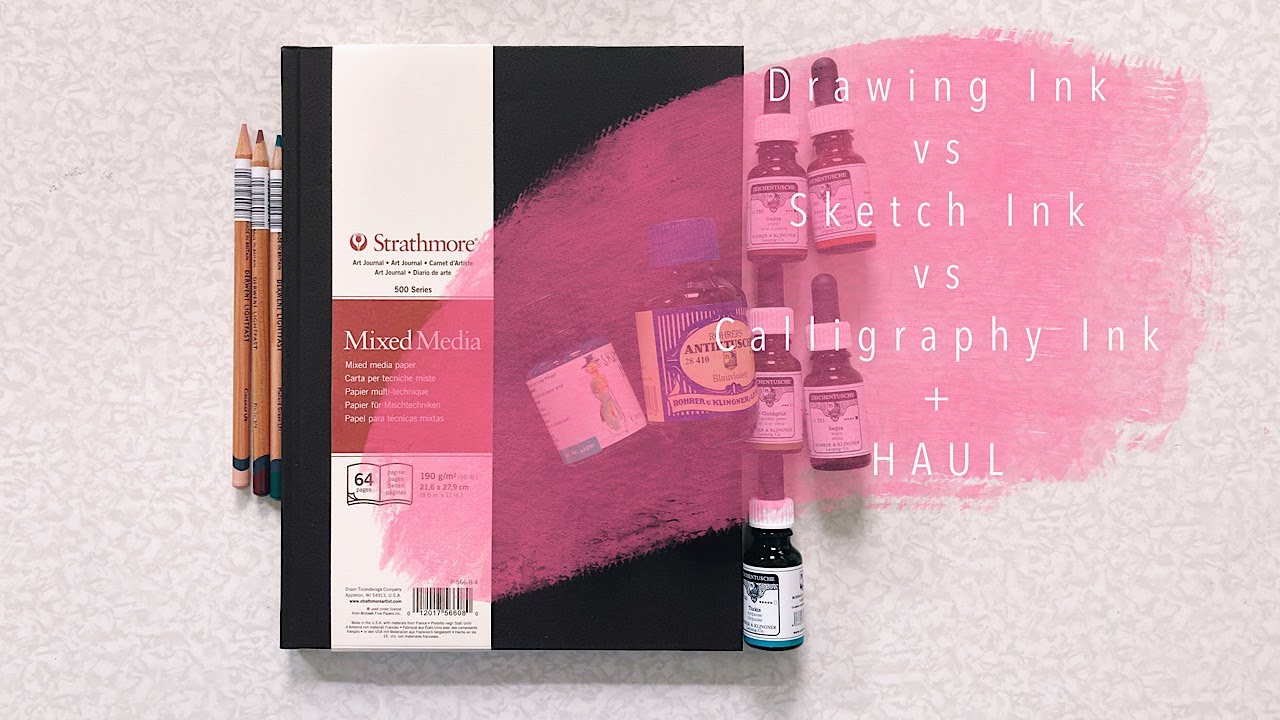Drawing Ink vs Calligraphy Ink vs Sketch Ink - Rohrer & Klingner - HAUL - Strathmore Mixed Media