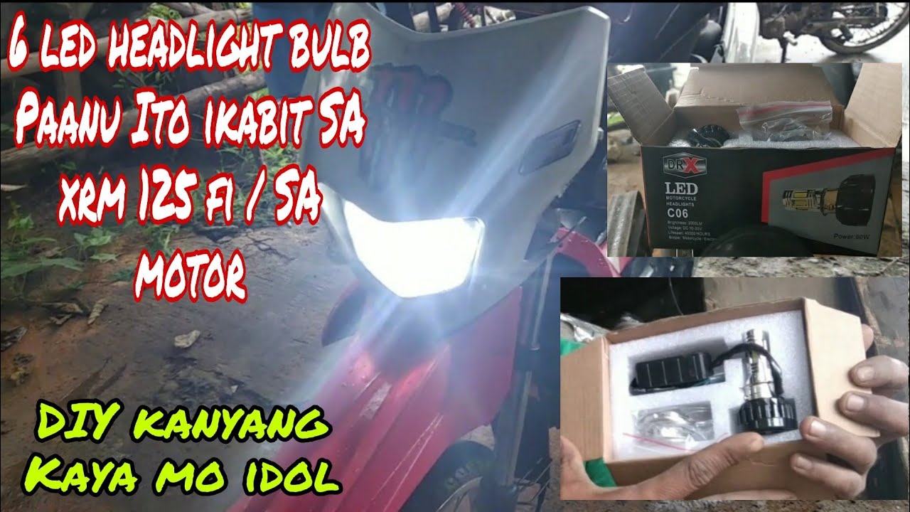 HOW TO INSTALL 6 LED HEADLIGHT BULB SA XRM 125 FI / Papachad TV