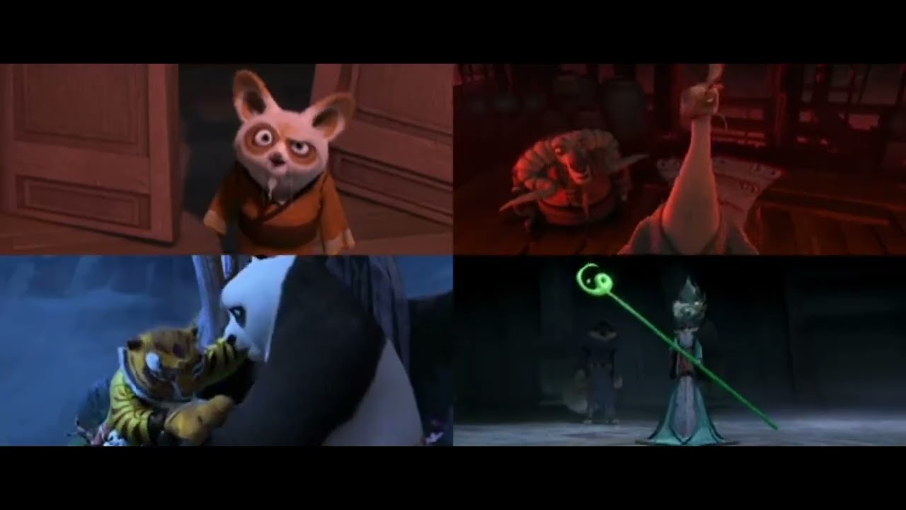 all four kung fu panda movies at once
