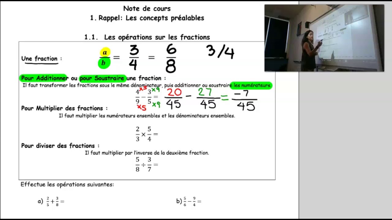 4 SN module 1:Opérations sur les fractions