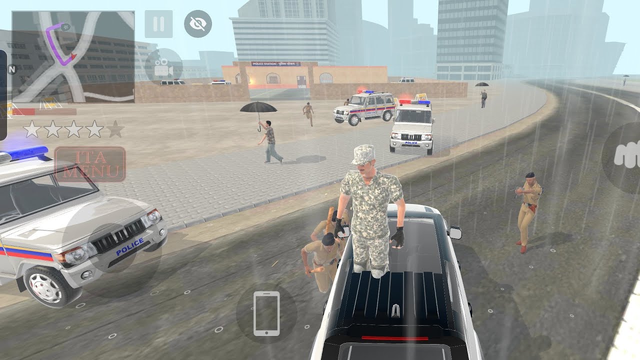 ARMY MEN vs POLICE 🚨 🔥 ind theft auto simulator game 🎯 #gaming #gta #indiantheftauto #viral 