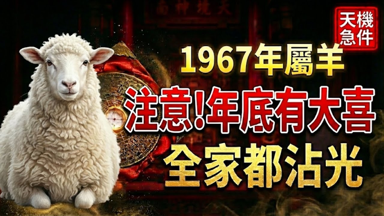 1967年屬羊人，你是「火羊之命」！年底前家裡會發生一件「大喜事」，全家跟著沾光！你知道嗎？#1967年屬羊 #屬羊運勢 #生肖羊2026馬年運勢 #生肖羊運勢 #生肖羊 #屬羊 #1967年生肖羊