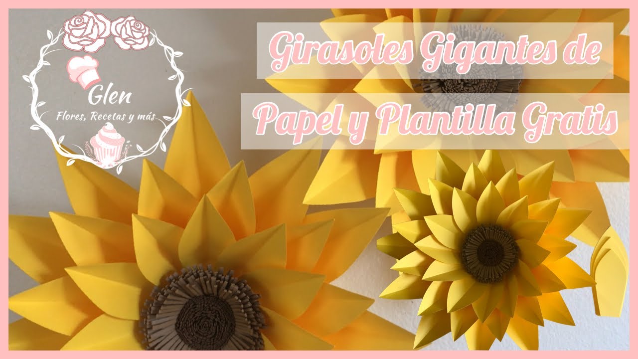 Girasoles Gigantes de Papel | Plantilla Gratis | Fáciles 🌻