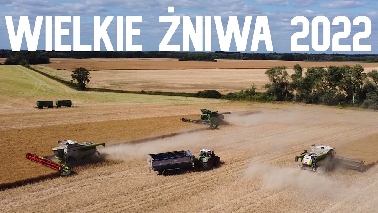 Wielkie żniwa rzepaku 2022 - John Deere X9 1000 - Dwa Claas'y Lexion'y 8900