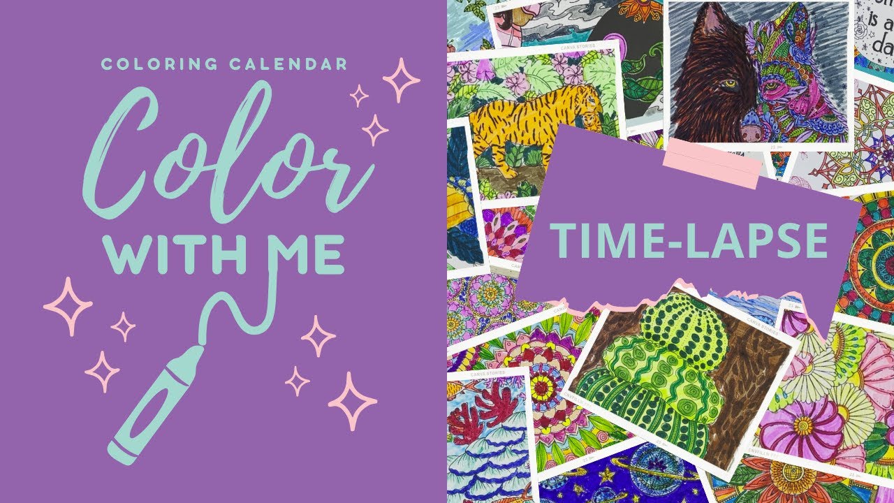 30 Minute Time-Lapse | Color With Me Calendar Coloring [Jan 2025] (Lo-fi)