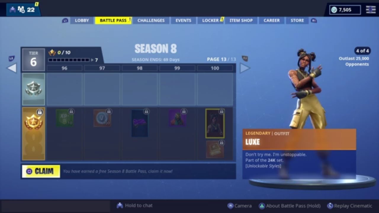Fortnite Battle Royale - Season 8 Battle Pass Showcase