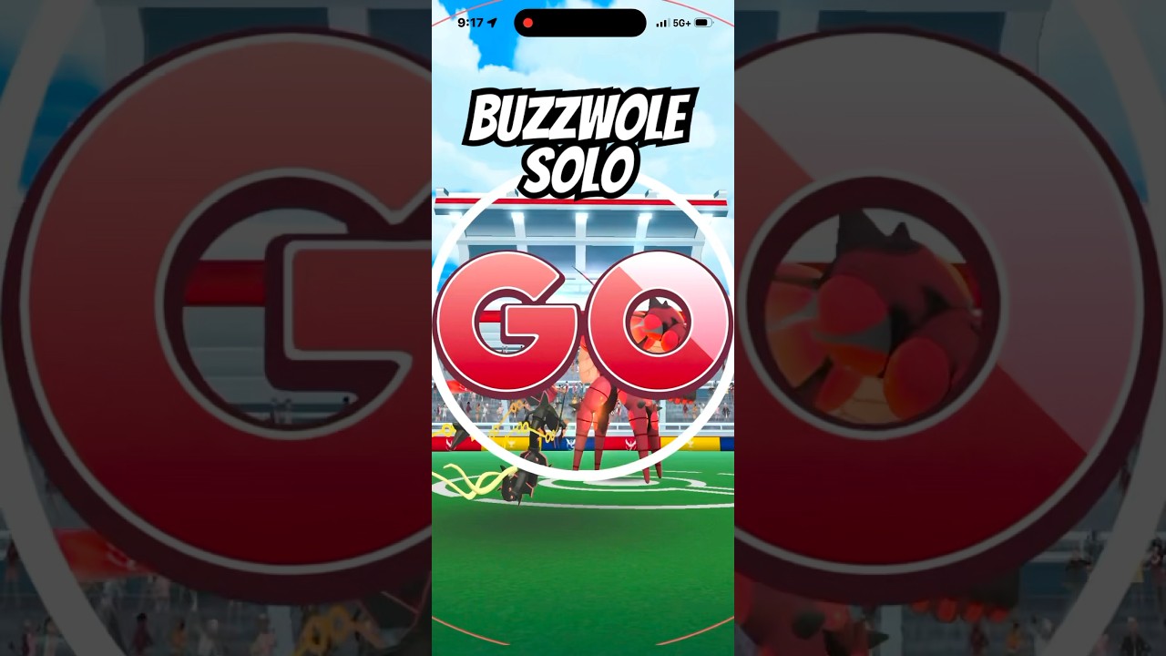 Buzzwole Solo! No boost ❤️🤘 #buzzwole #pokemongoraid #pokemontrainer