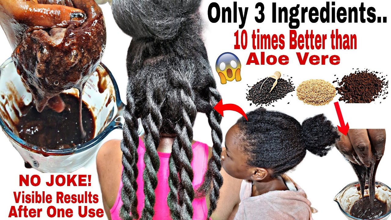 Overnight hair growth treatment!How I grew my hair wit flaxseed coffee n blackrice dont rinse it out