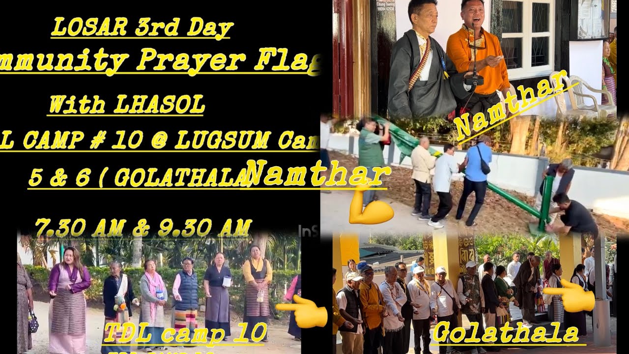 3rd days LOSAR # fixing of Prayer Flag@ SANGSOL🙏🏻TDL camp 10/Lugsum camps 5 &6#Blessed ✌️