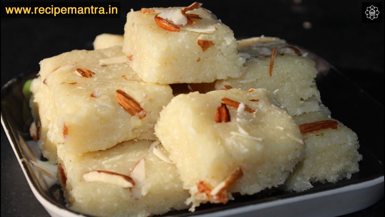 बिना घी बिना मावा बनाएं नारियल की बर्फी घर पर आसानी से / how to make coconut burfi at home