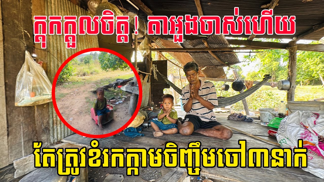 ក្តុកក្តួលចិត្ត! តាអួងចាស់ហើយ តែត្រូវខំរកក្កាមចិញ្ចឹមចៅ៣នាក់