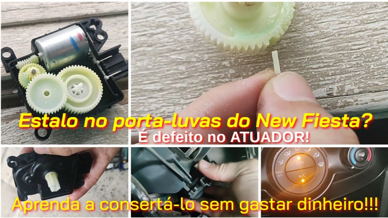 COMO TIRAR O ESTALO DO PORTA-LUVAS DO NEW FIESTA. CONSERTE O ATUADOR DA VENTILAÇÃO SEM GASTAR GRANA!