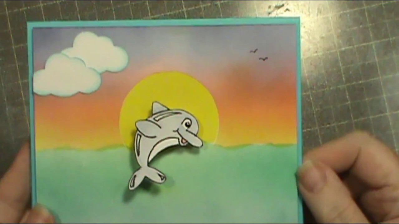 Koala T Crafts -  Dolphin in the Sunset - Ink Blending Project